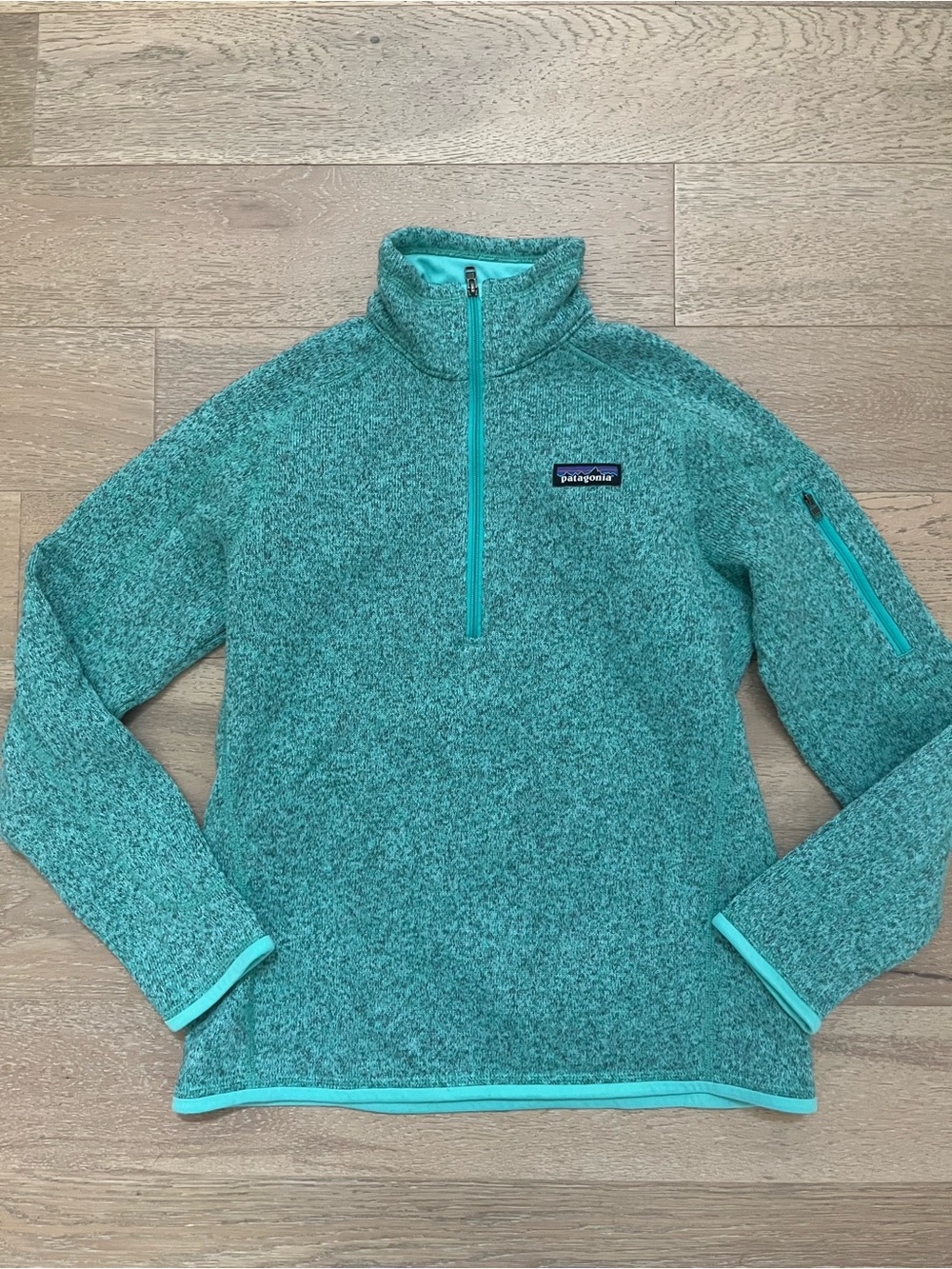 Patagonia Teal Quarter-Zip Fleece Pullover